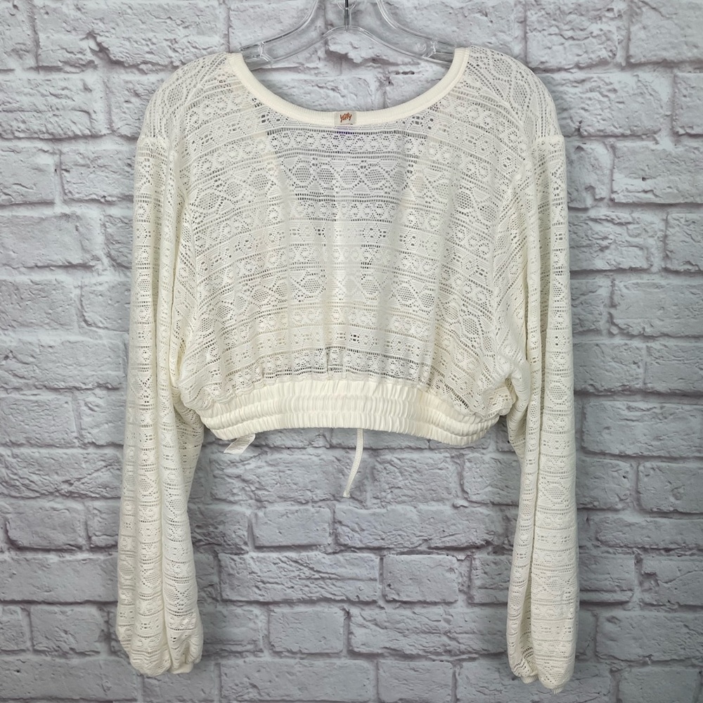 Yitty White Knit Slip Plunge Crop Top Size 1X NWT! - Picture 3 of 7